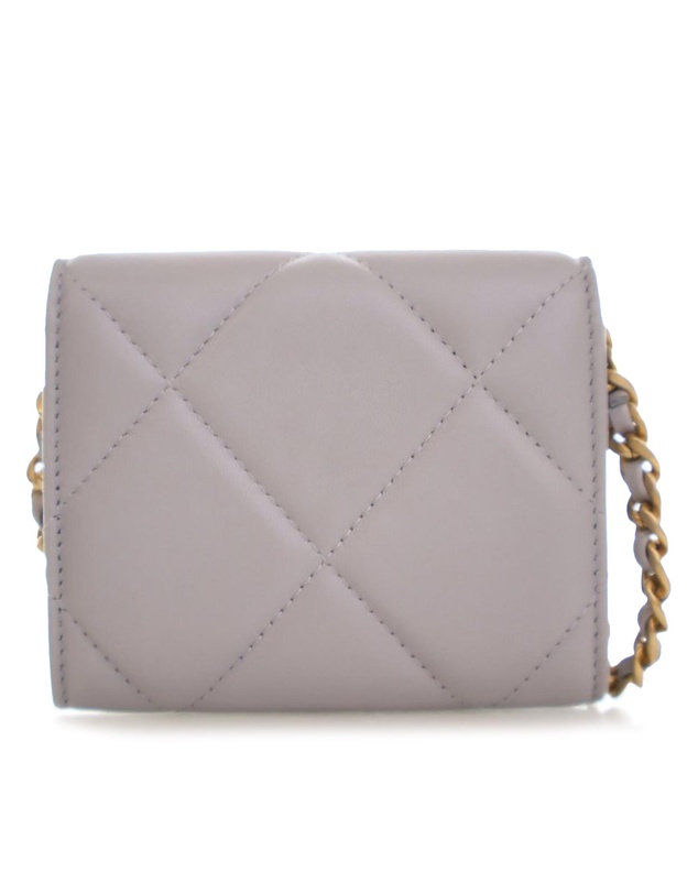 Pre-Loved by Azura Reborn - Pre-Loved Quilted Lambskin 19 Flap Coin Purse With Chain