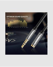 Ugreen - UGREEN 3.5mm Male to Female Audio Extension Cable – 3m Black Aluminum Alloy Tangle-Free