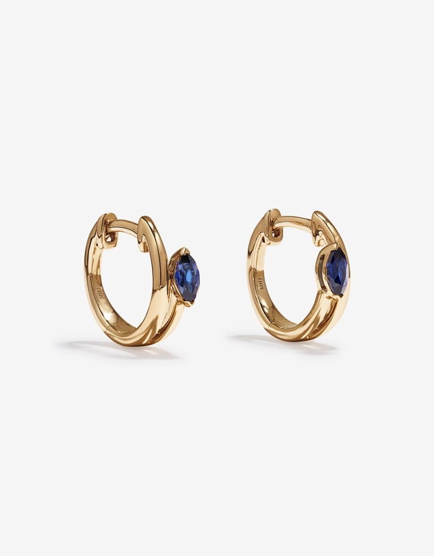 Michael Hill - Marquise-Cut Created Sapphire Wrap Earrings in 10kt Yellow Gold