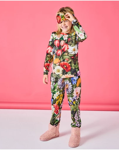Kip&Co - Cottage Garden Eden Kids Organic Cotton Long Sleeve Top and Pants Pyjama Set - Babies-Teens