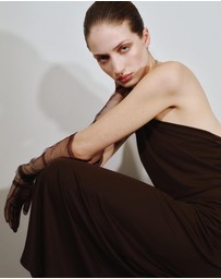 M.N.G - Fine-Knit Dress With Choker Collar