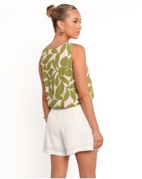 Petal & Pup - Valia Tie Top - Green Floral