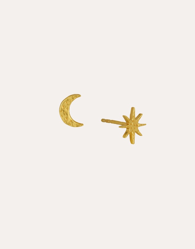 Ottoman Hands - Moon and Star Stud Earrings