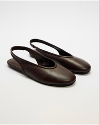 Atmos&Here - Marlowe Leather Sling Back Ballet Flats