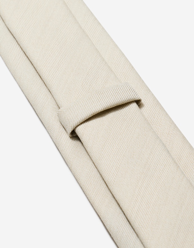 Calibre - Textured Twill Wool Tie Natural