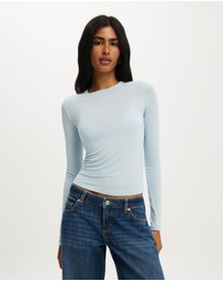 Cotton On - Sheer Layer Crew Long Sleeve Top