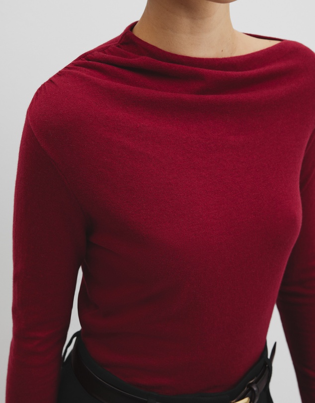 Country Road - Merino Wool Blend Drape Neck Knit
