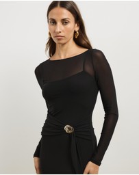 Atmos&Here - Dani Long Sleeve Mesh Midi Dress
