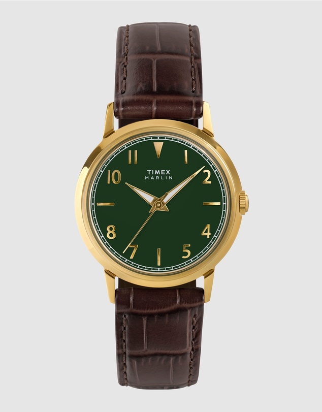 TIMEX - Marlin® Quartz 34mm Leather Strap Watch