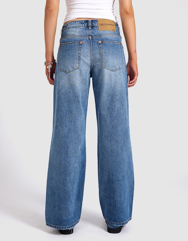 ONE TEASPOON - Jackson Mid Waist Wide Leg Denim Jeans