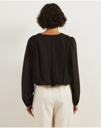 Atmos&Here - Paige Plunge Balloon Sleeve Top