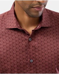 Brooksfield - Triangle Print Slim Fit Dress Shirt