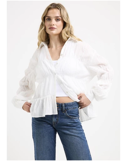 Subtitled - Chicago Shirred Long Sleeve Shirt