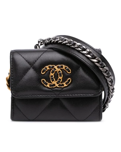 Pre-Loved by Azura Reborn - Pre-Loved Lambskin 19 Flap Coin Purse With Chain