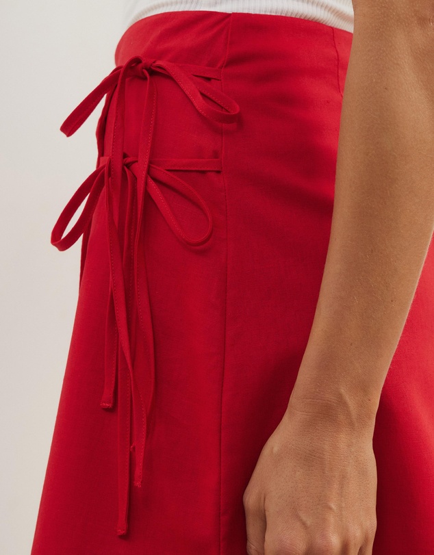 Atmos&Here - Jemima Linen Blend Mini Wrap Skirt