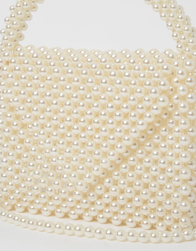 Izoa - Tiffany Pearl Handbag White