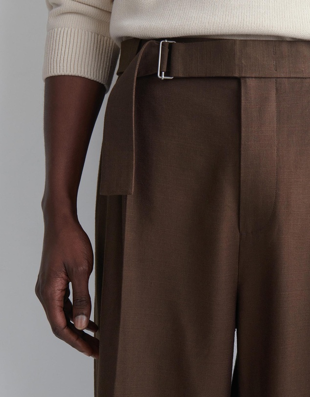 COS - Belted Linen Relaxed-Fit Wide-Leg Trousers