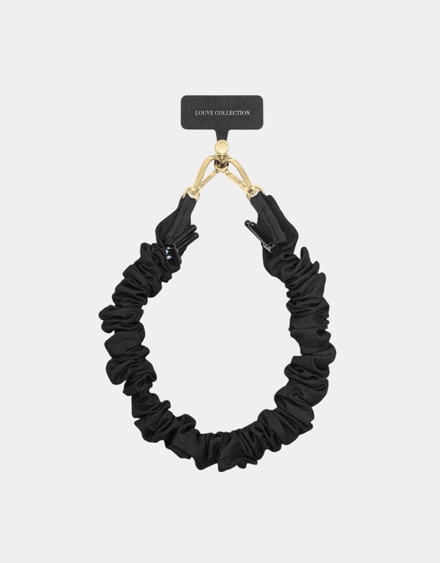 LOUVE COLLECTION - Universal Phone Strap Connector (Black) + Crunchy Black Strap