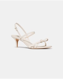 Kate Spade - Loop Smooth Leather Kitten Heel Sandals