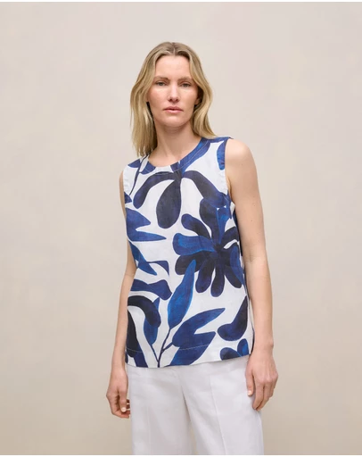 Trenery - Marea Linen Shell Tank in White