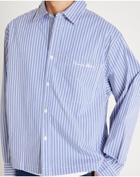 Black Noise White Rain - Miami Striped Long Sleeve Shirt