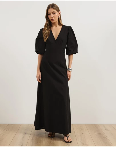 Atmos&Here - Molli V-Neck Short Sleeve Midi Dress