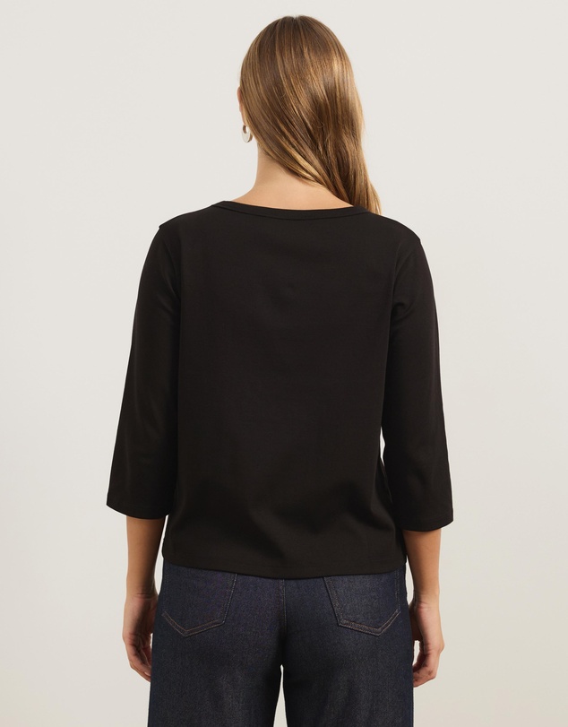 Atmos&Here - Cotton 3/4 Sleeve T-Shirt