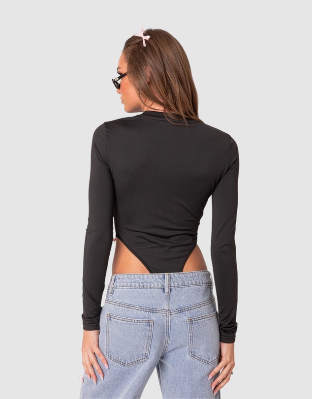 EDIKTED - High Leg Long Sleeve Bodysuit