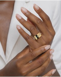 Elli Jewelry - Ring Crystal Band Statement 925 Sterling Silver Gold-Plated