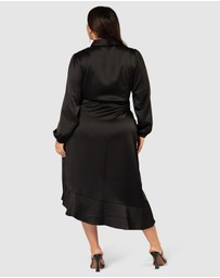 Pink Dusk by Curve Project - Girl Crush Satin Wrap Dress