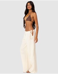 EDIKTED - Leoni Side Tie Cotton Gauze Pants