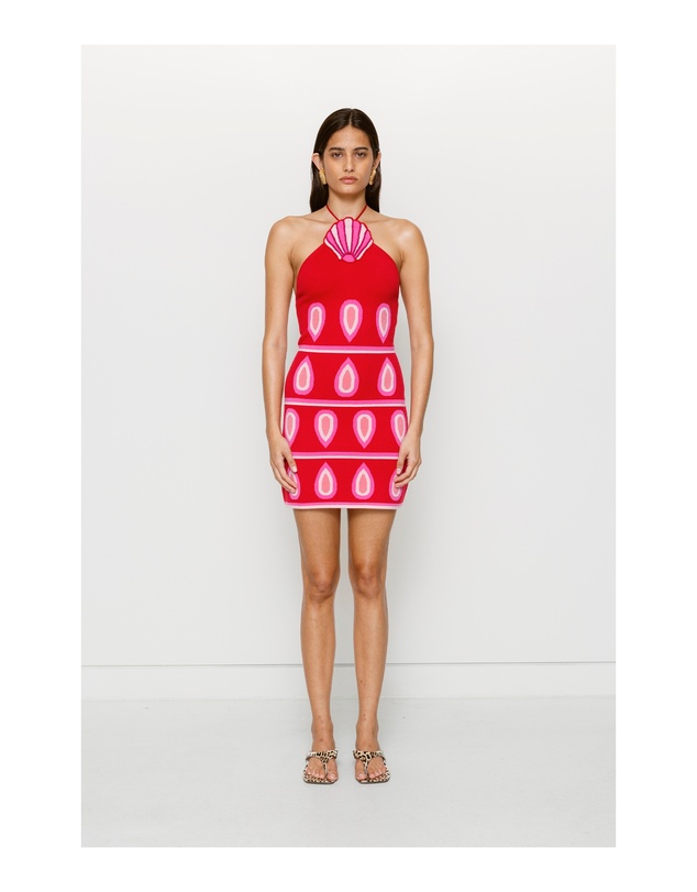 The Wolf Gang - Concha Halter Mini Dress - Cherry