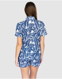 Sant And Abel - Women's Martinique® Blue Banana Leaf Short PJ Set