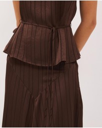 Calli - Sayer Satin Boat Neck Top