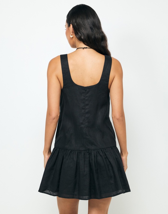 AERE - Madilyn Drop Waist Linen Mini Dress