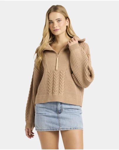 Billabong - Womens Sun Zippy V-Neck Sweatshirt