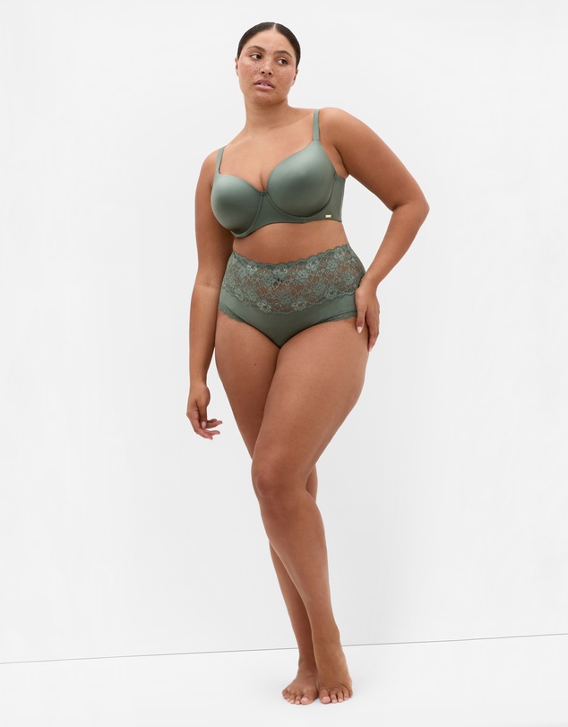City Chic - Plus size Smooth & Chic T-Shirt Bra - sage