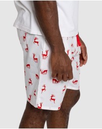 Sant And Abel - Men's Reindeer Red Sleep Shorts