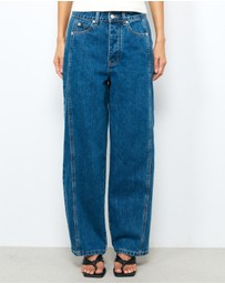 AERE - Mid Rise Straight Leg Jeans
