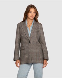 Belle & Bloom - Paris Grid Single Breasted Blazer