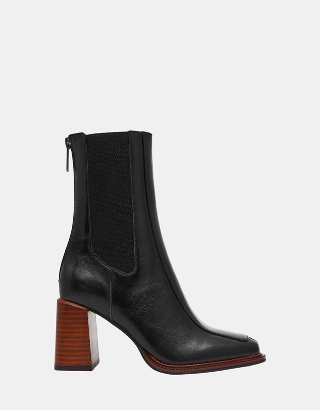 Steve Madden - Downtown Black Leather Booties