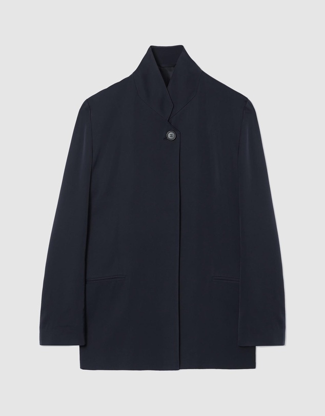 COS - Stand-Collar Satin Tuxedo Blazer