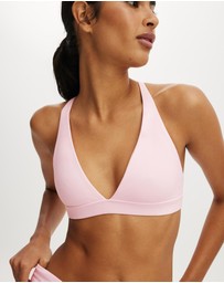 Cotton On Body Active - Ultra Soft Deep Plunge Cross Back Crop