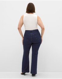 City Chic - Plus size Harley Fit Carla Flare Leg Regular Jean - dark wash