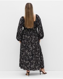 City Chic - Abbigail Long Sleeve Print Maxi Dress