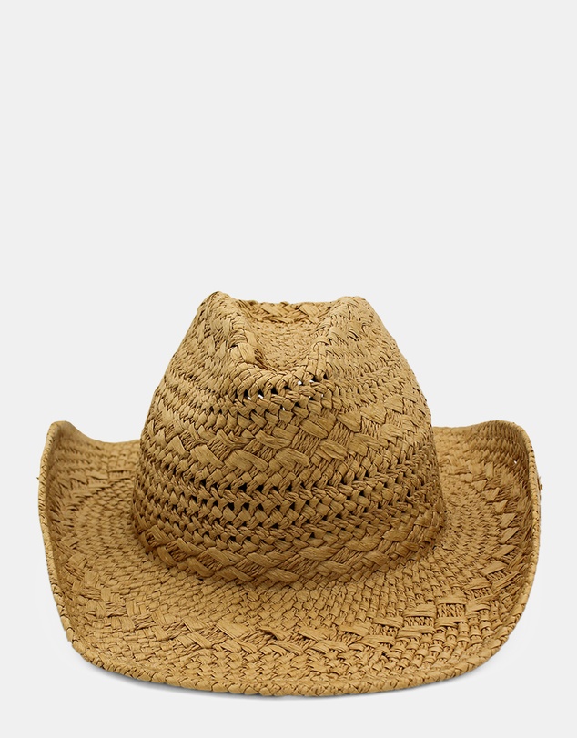 Morgan & Taylor - Kira Woven Straw Cowboy Hat in Tan Brown