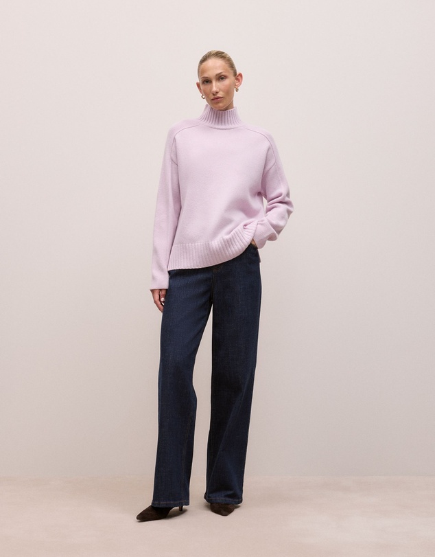 Trenery - Merino Funnel Neck Pullover in Lilac
