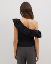 Dazie - Darling Delight One Shoulder Ruffle Top