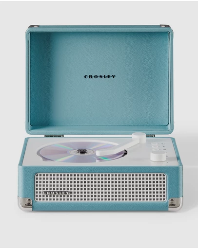Crosley - Crosley Cruiser Portable Retro CD Player with Stereo Bluetooth Speakers, FM Radio - Turqouise