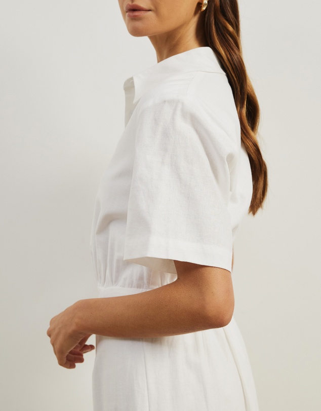 Atmos&Here - Remi Linen Blend Midi Shirt Dress